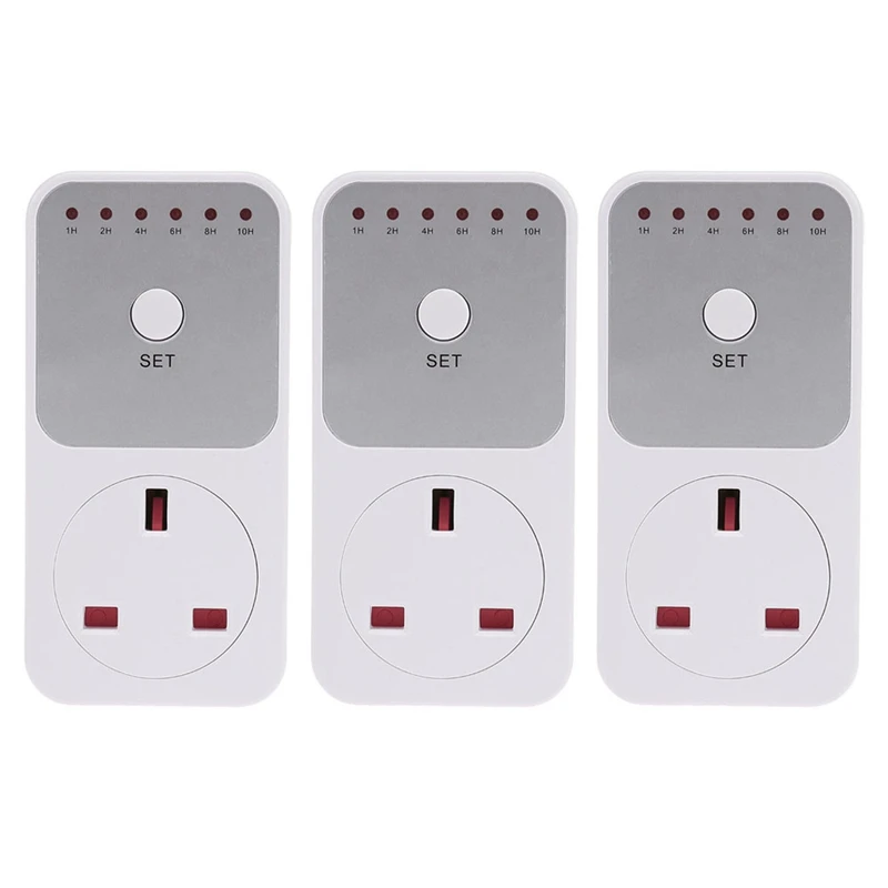 

3X Smart Control Countdown Timer Switch Plug-In Socket Auto Shut Off Outlet Uk Plug