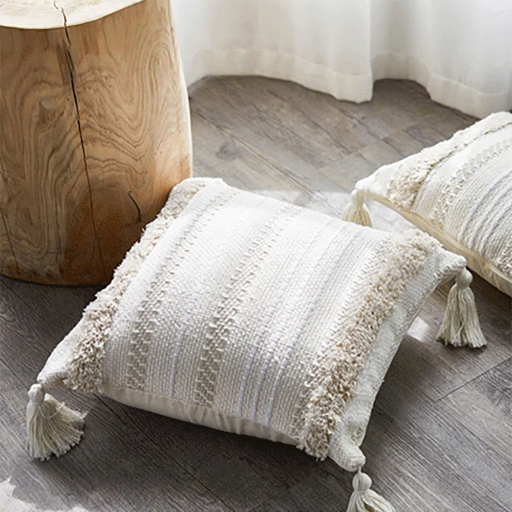 Office Lumbar Pillow Cotton Tufted Custom Sofa Pillowcase Ch