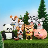 4750pcs large size animal assembling diamond blocks diy kitten puppies pig panda 3d model mini building blocks childrens toys