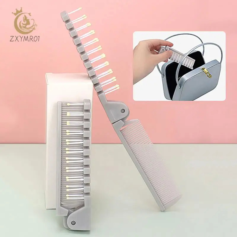 Складная Расческа для распутывания волос портативная двухсторонняя