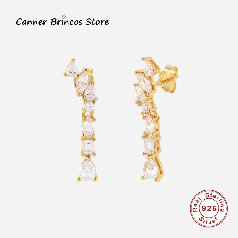 

CANNER, 2 шт., женские серьги, однорядные Роскошные серьги, ювелирные изделия для помолвки, подарок, 925 Стерлинговое Серебро