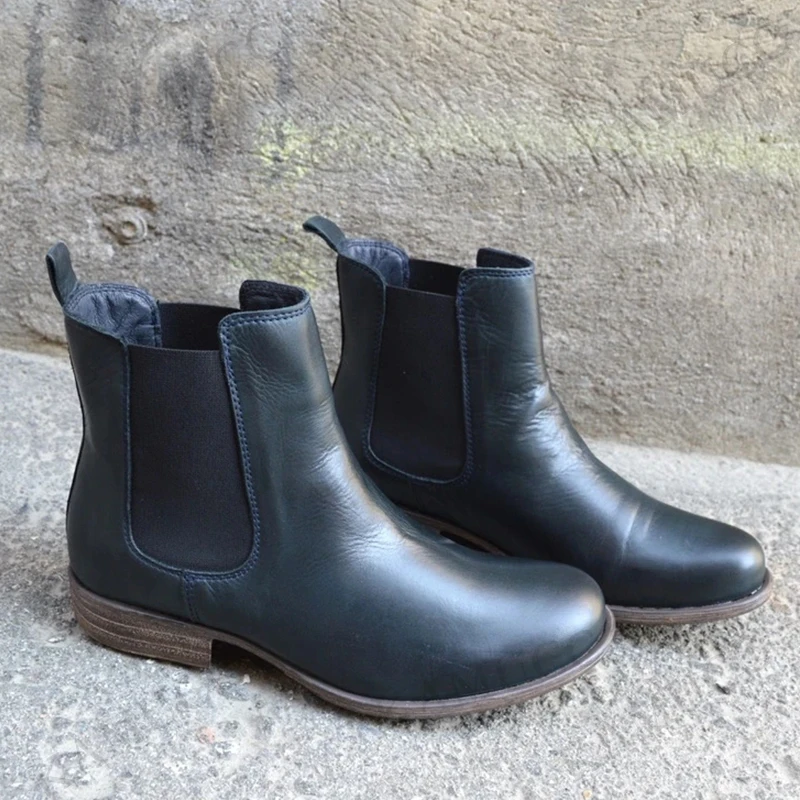 

Spring Women Chelsea Boots PU Leather Boot Ladies Ankle Booties Cowboy Mid Calf Boots Female Wedge Shoes Woman Platform Shoes