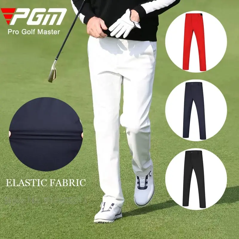 

PGM Men Autumn Windproof Golf Pants Warm Elastic Golf Sweatpant Male Straight Sports Trousers Casual Business Bottoms XXS-XXXL