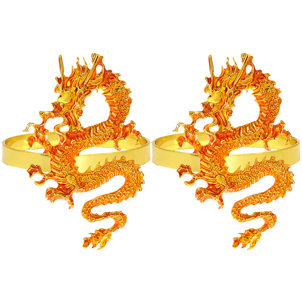 

Metal Napkin Rings Chinese Dragon Napkin Rings 2024 New Year Party Napkin Buckles Decorative Dining Table Napkin Holders Home
