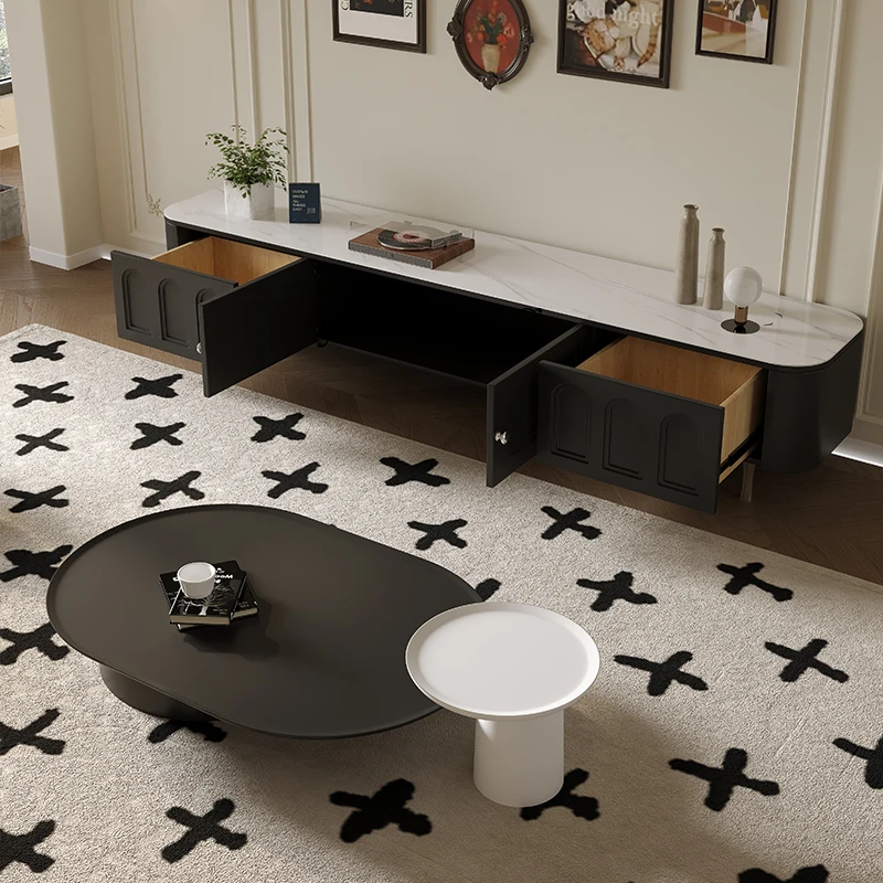 Французский телевизионный шкаф HYP в стиле ретро и чайный столик комбинации для