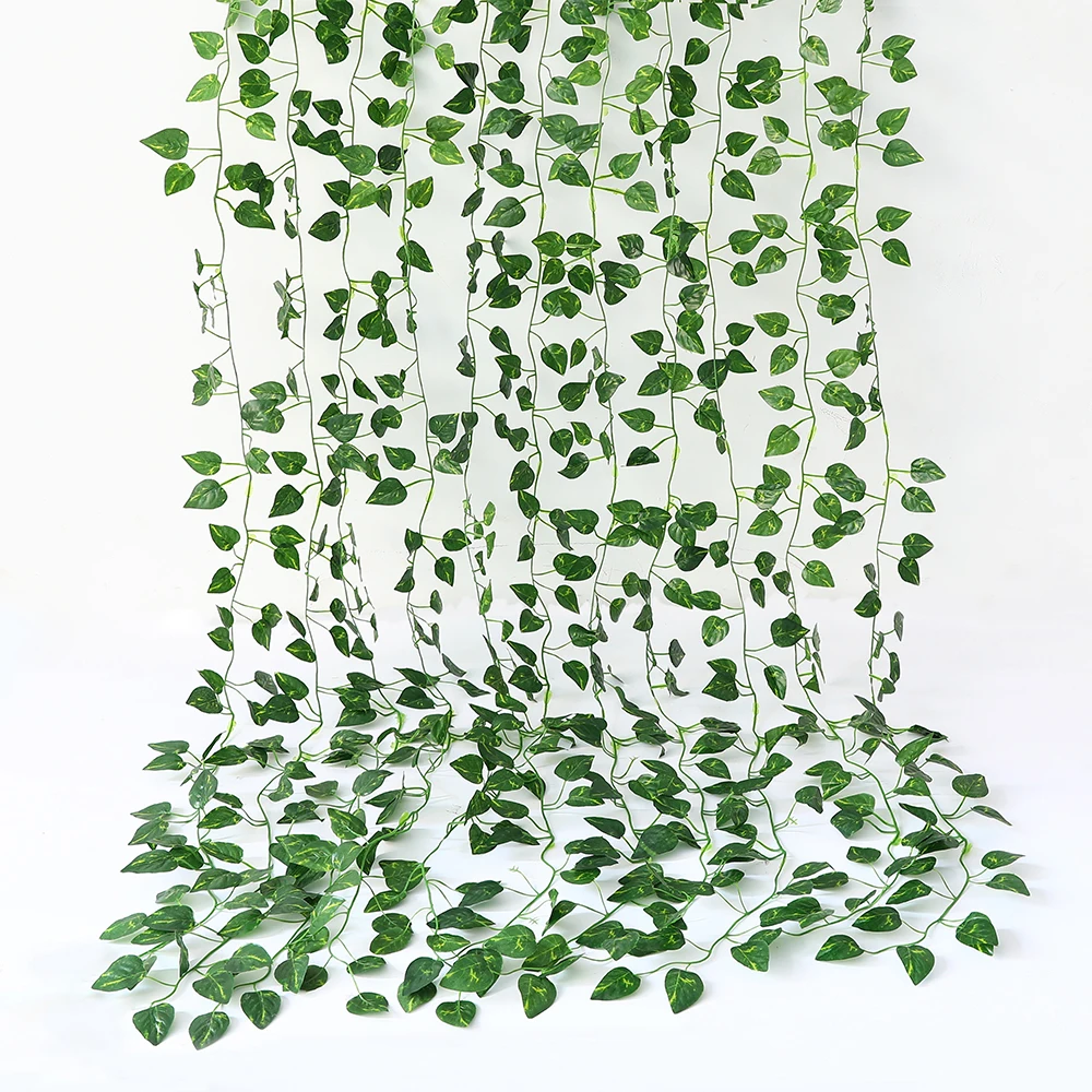 

1Pc Long Green Vine Silk Artificial Ivy Hanging Leaf Garland Plant Creeper Leaf ​Home Decor Wedding Bathroom Garden Decoration