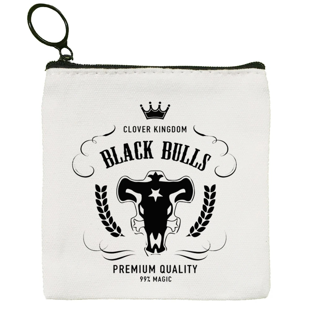 Black Clover Anime Japan Manga Asta Canvas Coin Purse Coin Purse Collection Canvas Bag Small Wallet Zipper Key Bag Hand Gift