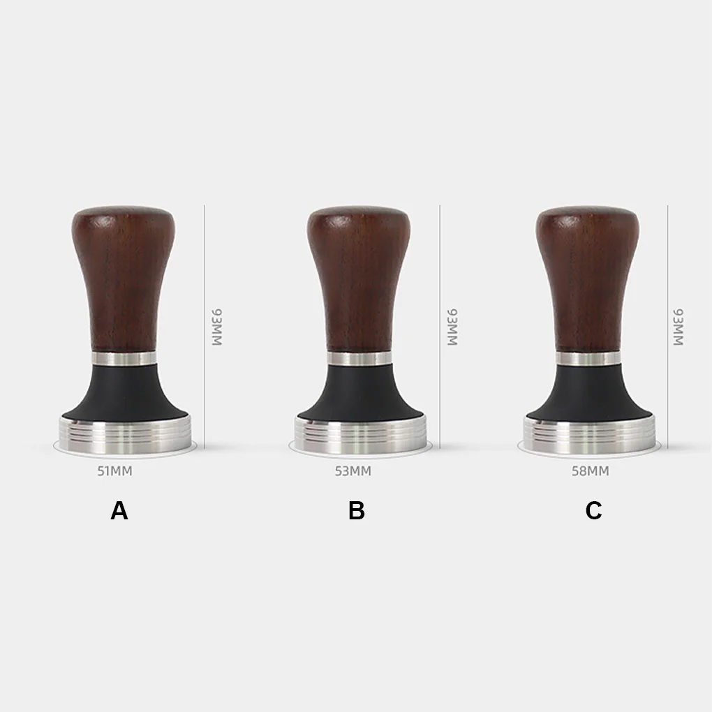 

Coffee Tamper 304 Stainless Steel Wood Handle Flat Base Pressing Powder Hammer Kitchen Distributor Replacement 58mm