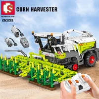 sembo block 2023pcs corn harvester remote control building blocks city farm tractor vehicle bricks construction toys