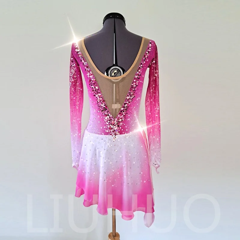 Платье для катания на коньках LIUHUO женское стрейчевое платье из спандекса с