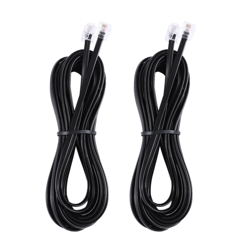 

2X RJ11 6P4C Telephone Cable Cord ADSL Modem 5 Meters