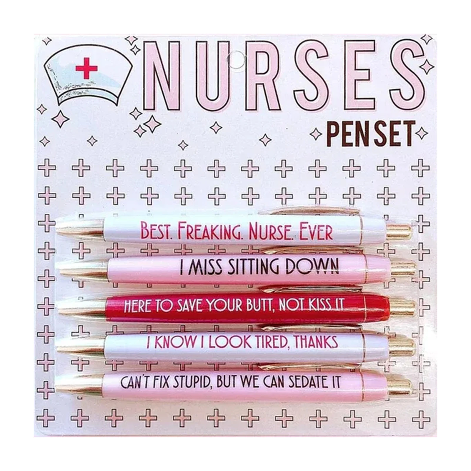 

5PCS Funny Swear Word Daily Pen Set、 Smooth Writing Delicate Design Pen for Express Your Sense Of Humor NOV99
