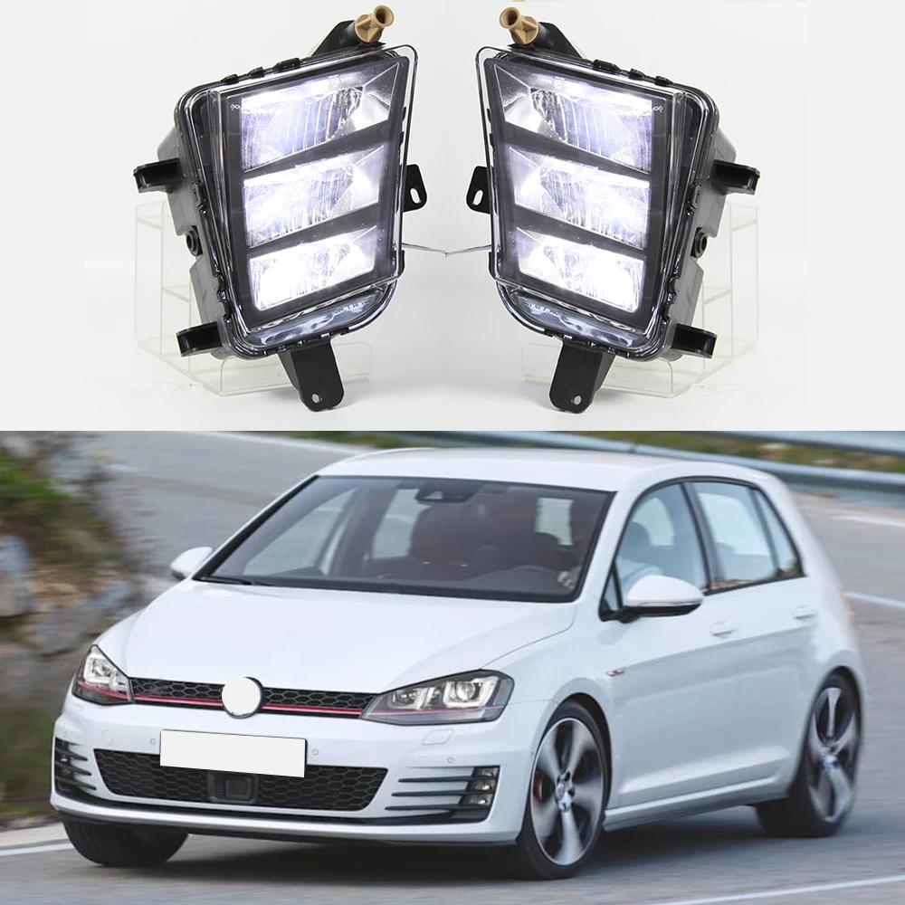 

LED DRL Car Daytime Running Light Front Bumper Driving Fog Lamps Assembly Accessories For VW Volkswagen Golf 2013 2014 2015