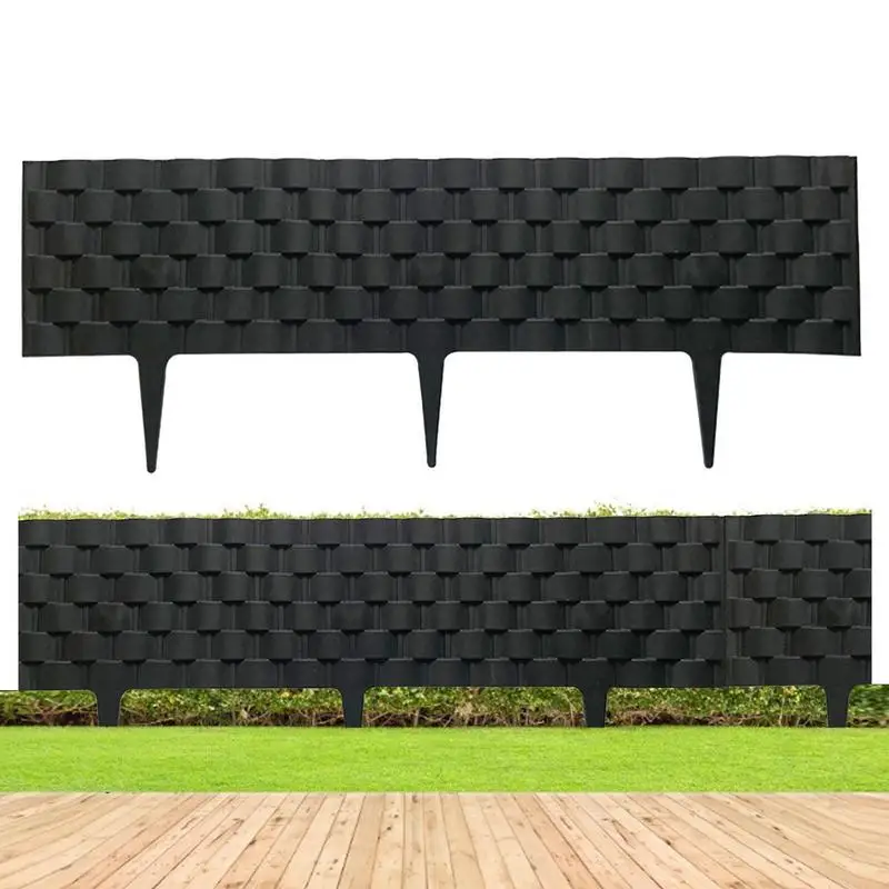 

2PCS Decorative Garden Wedding Fencing Rattan Effect Edging Splication And Removable Plastic Fence Small Garden Fence