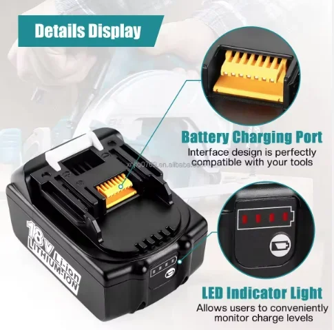 100% совместимый с Makita 18 в беспроводной Перезаряжаемый Электроинструмент Замена