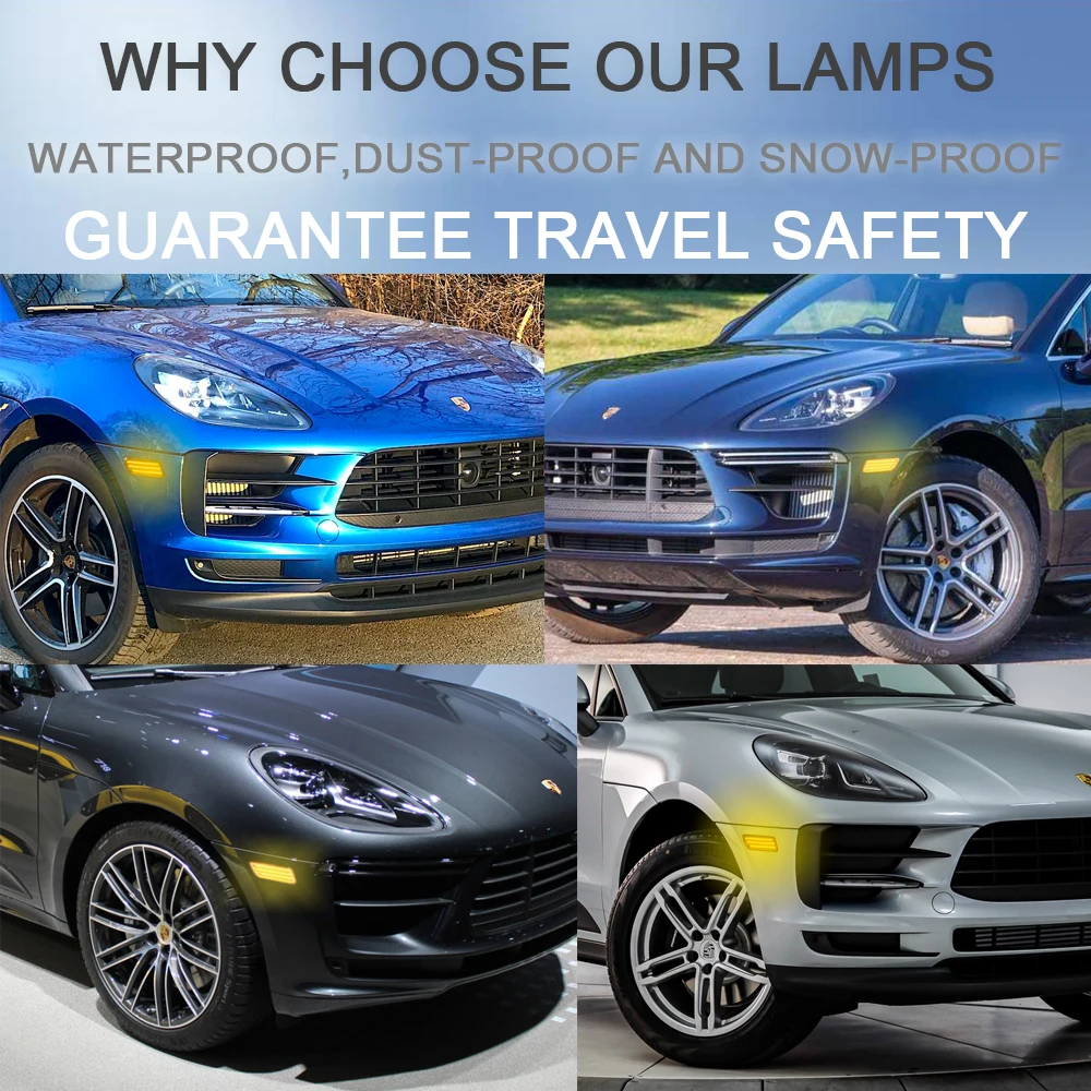 Для Porsche Macan 95B-Series Turbo GTS 2014-2021 светодиодный Seqeuntial Blinker Side Fender Repeat указатели