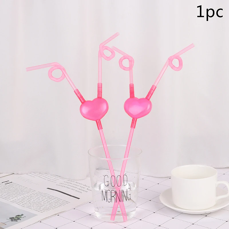 

Креативная двойная трубочка в форме сердца, уникальная Гибкая трубочка для питья, детские пластиковые трубочки для питья «сделай сам», аксе...