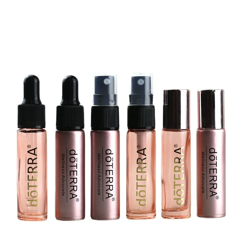 

50PCS/lot Rose Gold 10ML Essential Oil Storage Bottle Spray Bottle Glass for Doterra Essential Oil Sample Perfume OIL Empty Vial