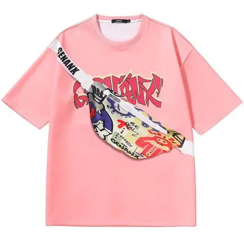 Топ женский, лето 2021, повседневная свободная посадка со стереоскопической диагональной сумкой на молнии, белая хлопковая футболка с короткими рукавами Y2k