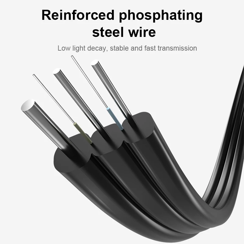 SC Outdoor Fiber Optic Drop Cable Sc-Sc UPC Single Mode Simplex Fiber Optic Patch Cord 10/30/80M 2.0mm Indoor Fiber Jumper FTTH