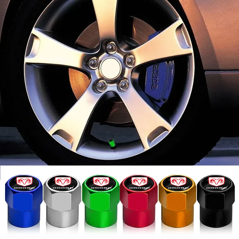 

4pcs Car Wheel Tire Air valve Caps Stem Cover for Dodge Ram 1500 Journey Charger dardo Challenger Durango Car Accessories