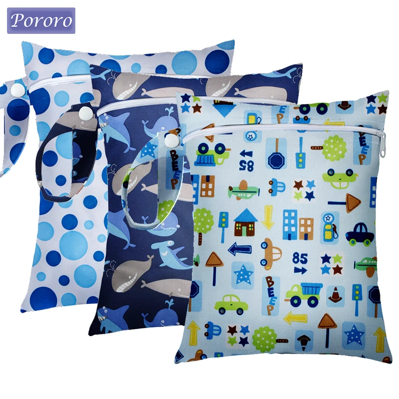 Borsa Bagnata Tascabile Stampata Borse Per Pannolini Riutilizzabili Impermeabili Pul Travel Baby Pannolino Mini Size Wet Dry Bags Mute 25X20Cm All'Ing