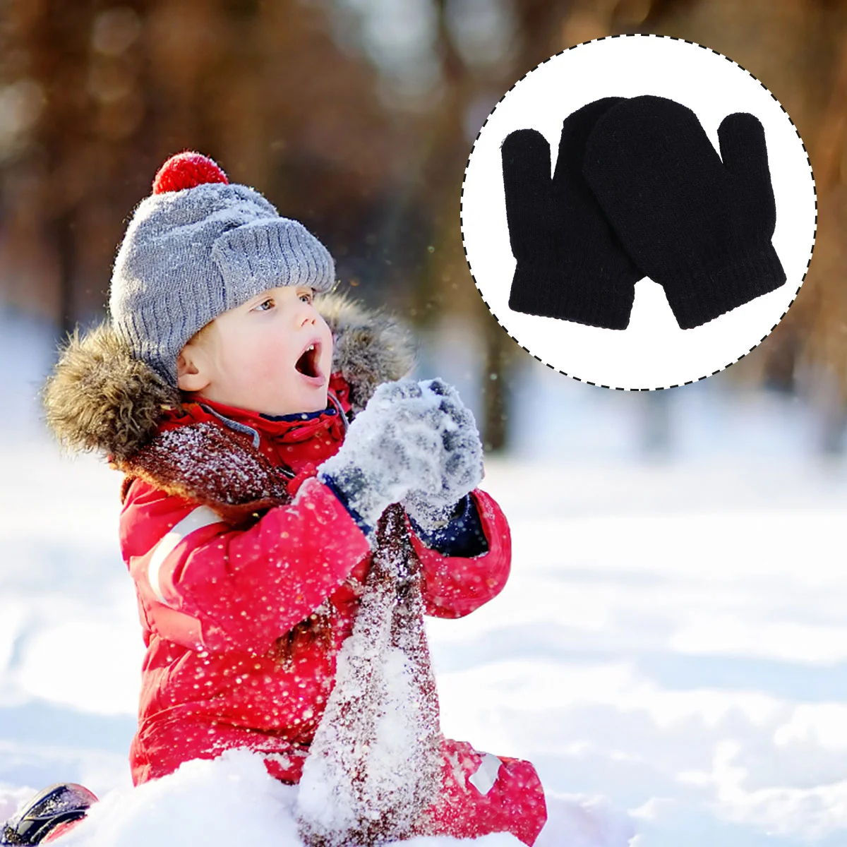 

12 Pairs Children's Knitted Gloves Acrylic Neutral Kids Mitten Bulk Variety Kid's Chidren's Warm