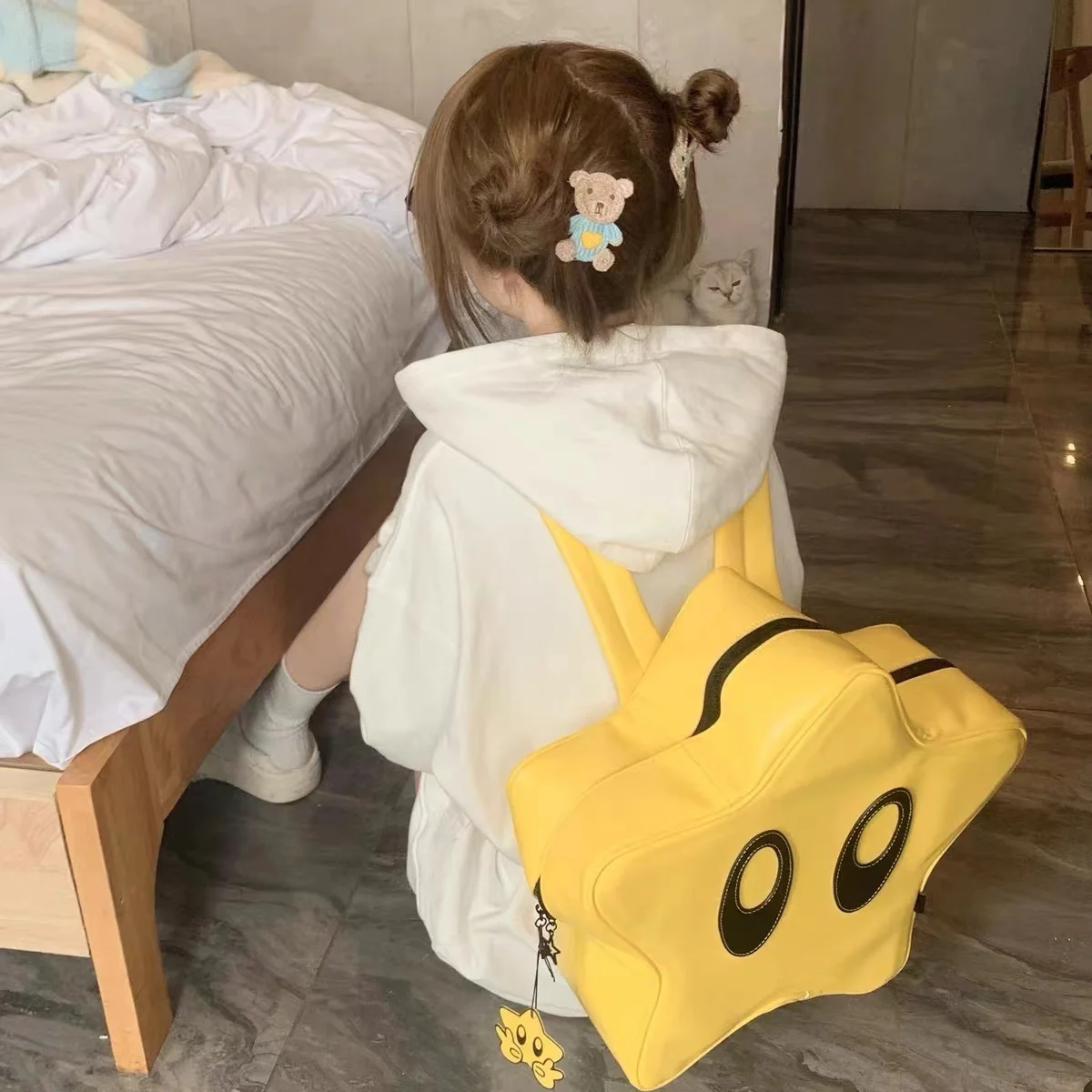 Y2K Korean Fashion Casual Kawaii Book Bag Cute Star Backpack Student Bags Schoolbag Kids Travel Girls Ladies Backpacks For Women