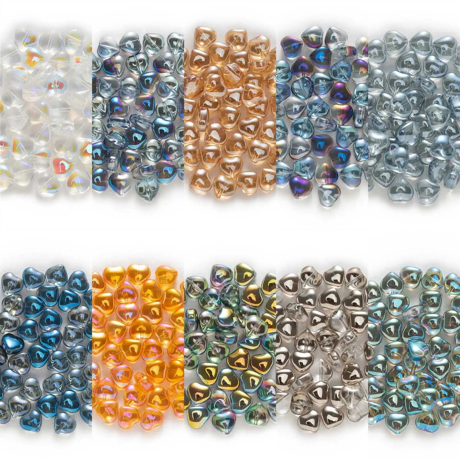 

Стеклянные бусины-разделители в форме сердца для изготовления ювелирных изделий ручной работы, бусины для ожерелья, браслета, сережек, головных уборов, подвесок, Швейные аксессуары, 50 шт.