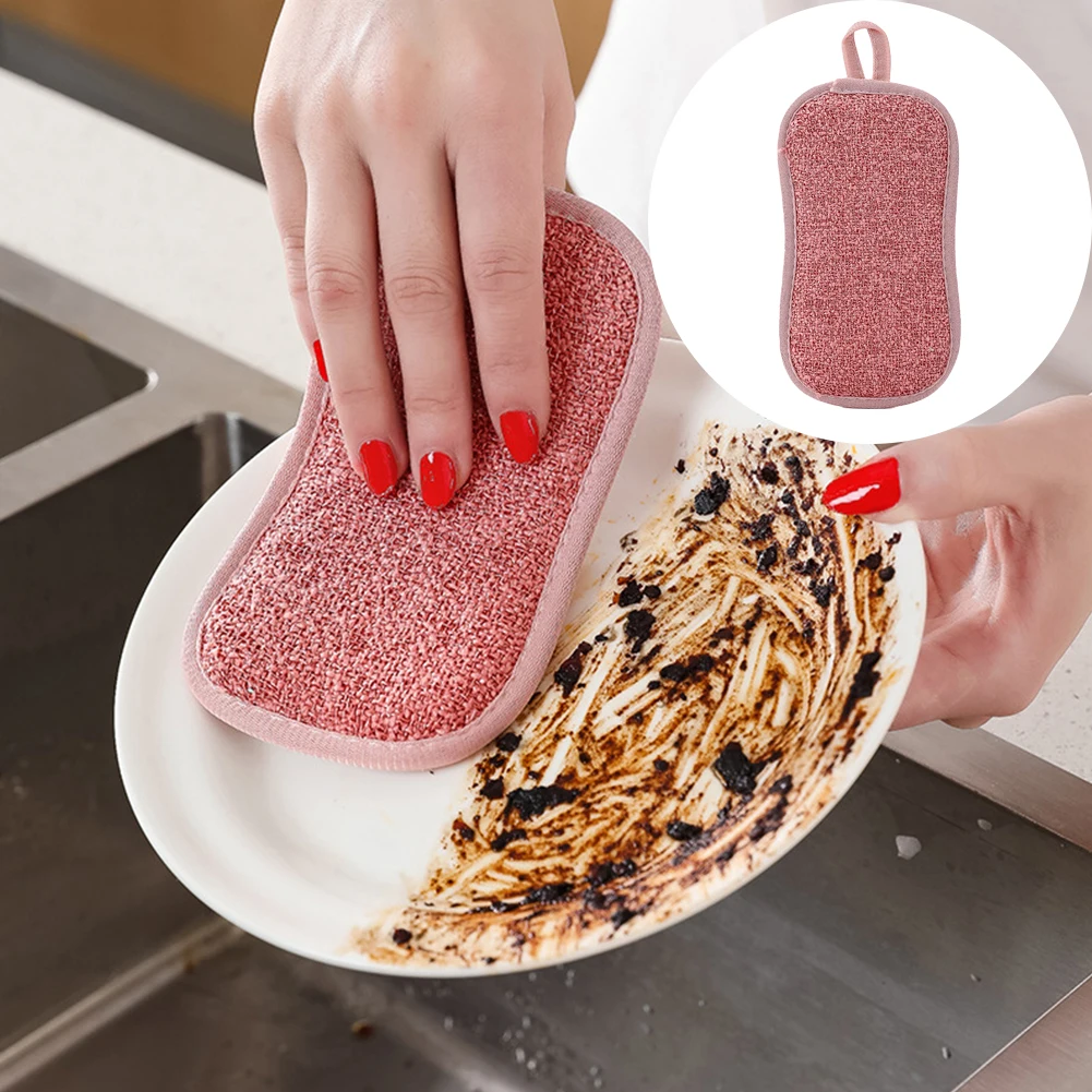 

Kitchen Cleaning Cloth Double-sided Cleaning Magic Sponge Kitchen Cleaning Sponge Scrubber Sponges for Dishwashing Bathroom Acce