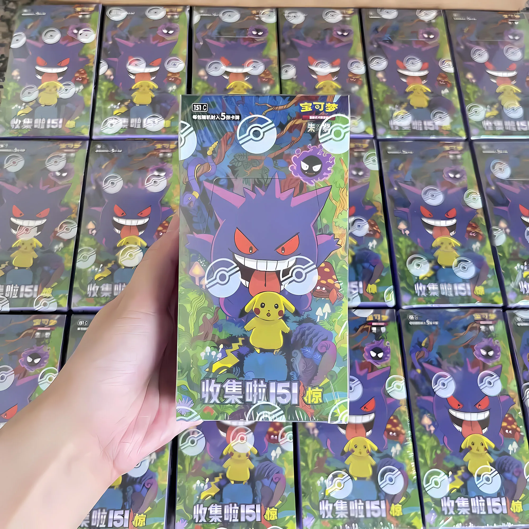 Фото В наличии: Оригинальный китайский набор коллекционных карт Pokemon PTCG Scarlet & Violet 151 (12.0-17.0 Gem Pack Vol 2-5) — Бустер-бокс, подарок на день рождения для детей №2