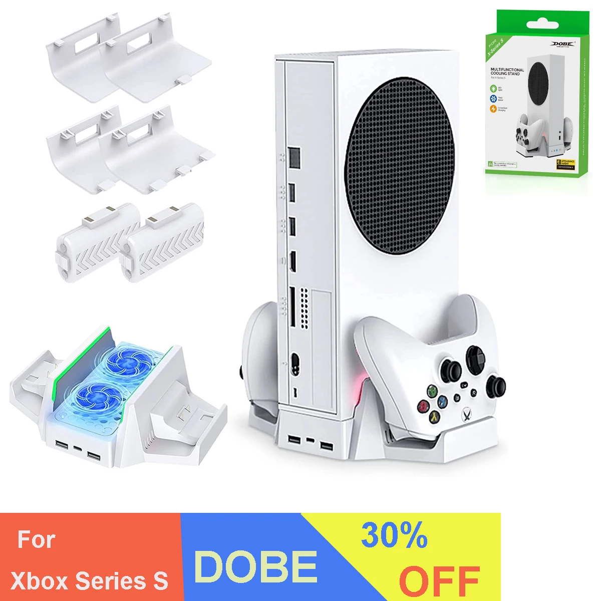 Док-станция DOBE белая вертикальная с охлаждающей подставкой контроллер для