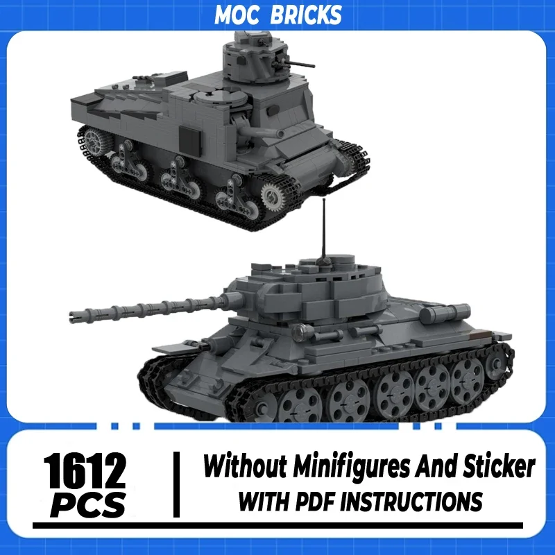 Модель военного оружия Moc строительные блоки модель среднего танка M3 технология