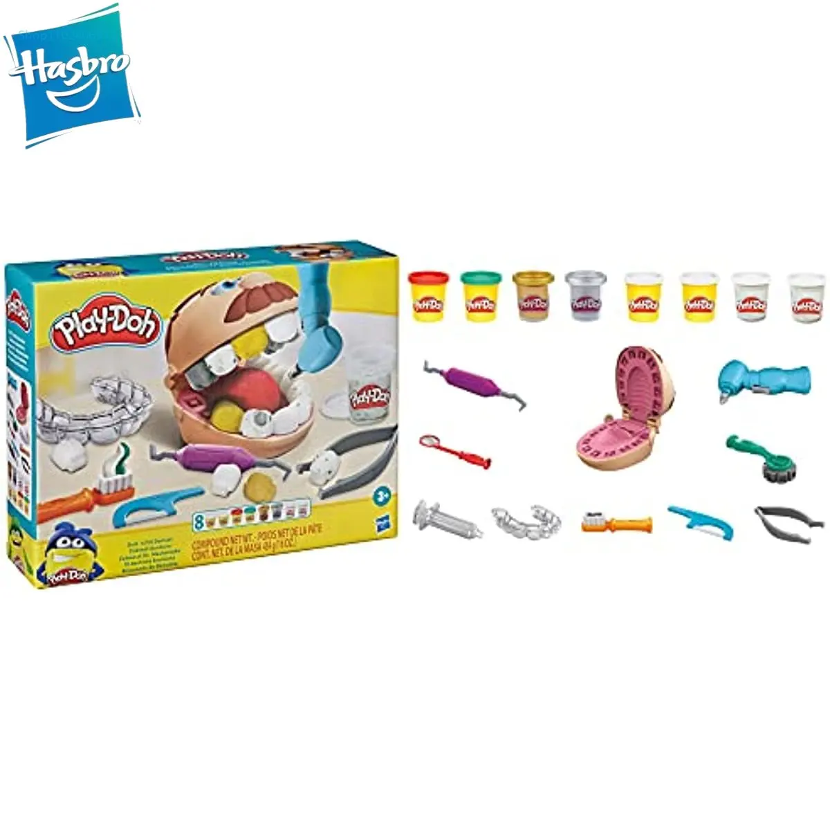 

Hasbro Play-Doh Drill 'n Fill Dentist Toy for Kids 3 Years and Up with Cavity and Metallic Colored Modeling Compound