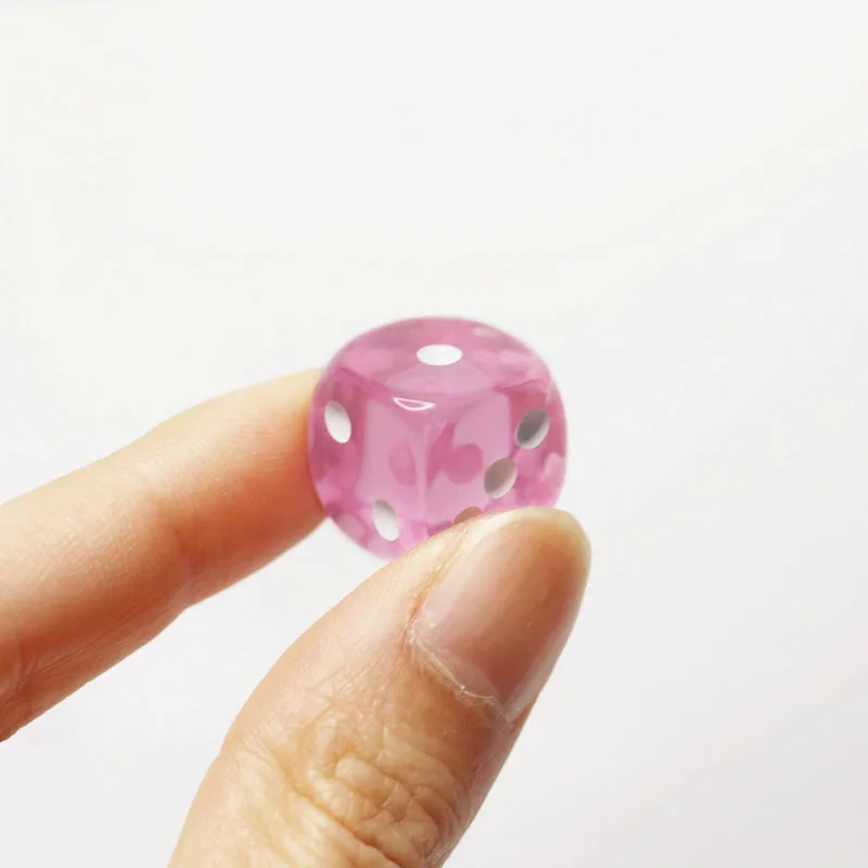 20 шт./партия прозрачные акриловые 6-сторонние игральные кости D6 14 мм 10 цветов