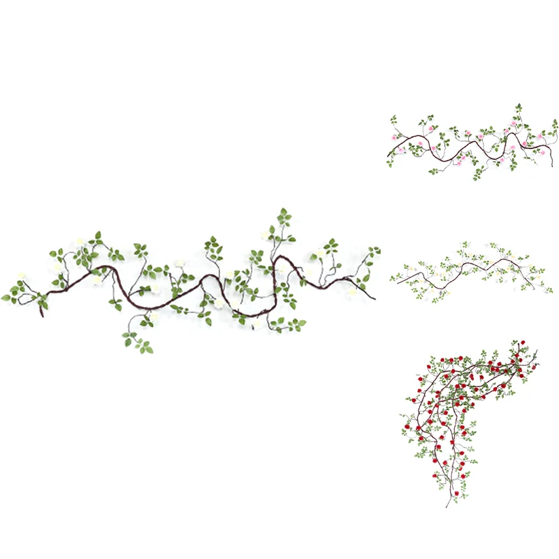 

Artificial Fake Flowers String Silk Roses Vine Plastic Plants Rattan Garland Wreath Wedding Home Party Decorations
