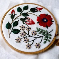 embroidery stitch starter kit diy handmade european flower fabric threads material needlework cross needlework sets