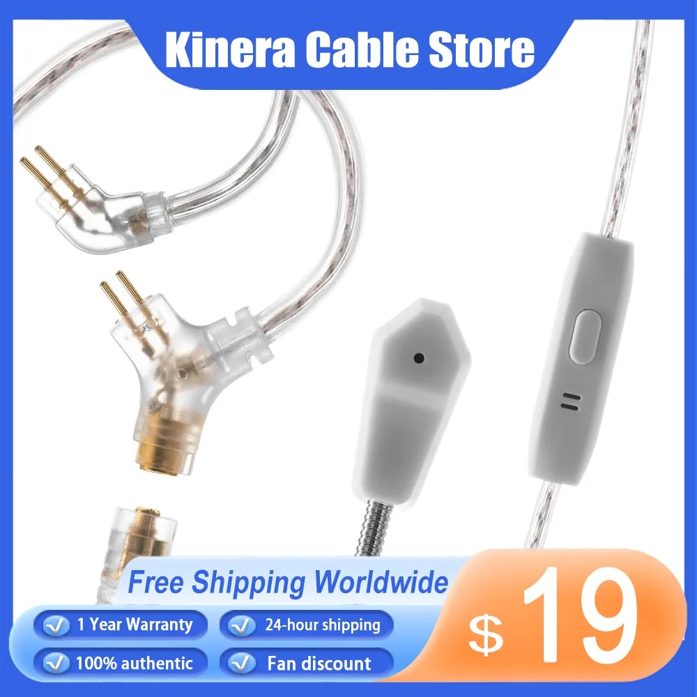 Фото Новый кабель для обновления наушников Kinera Celest Sky Wing с микрофоном 2Pin 0,78 IEMs для игровых звонков, разъем для наушников для подарков №1