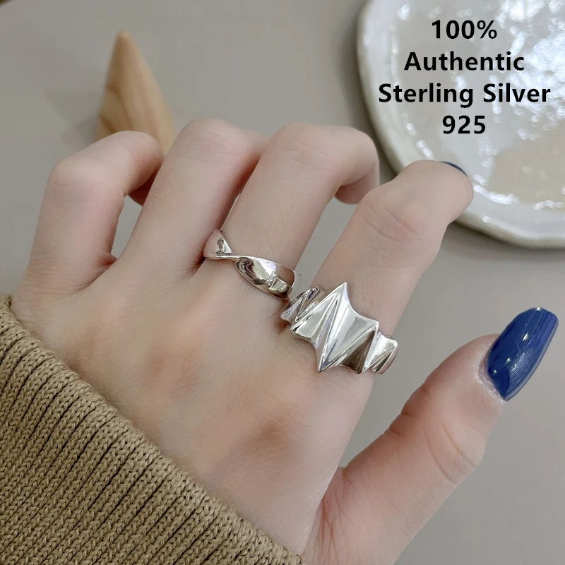 

Sterling Silver Smooth Lightning Ring Rings Ringen Aros Anillos De Plata Ley 925 Original Mujer For Women Men خواتم 반지 Jewelry