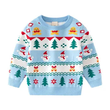 Festive Fawn Delight: Christmas Knit Sweater for Toddlers, 2-8 Years Children's Clothing 1