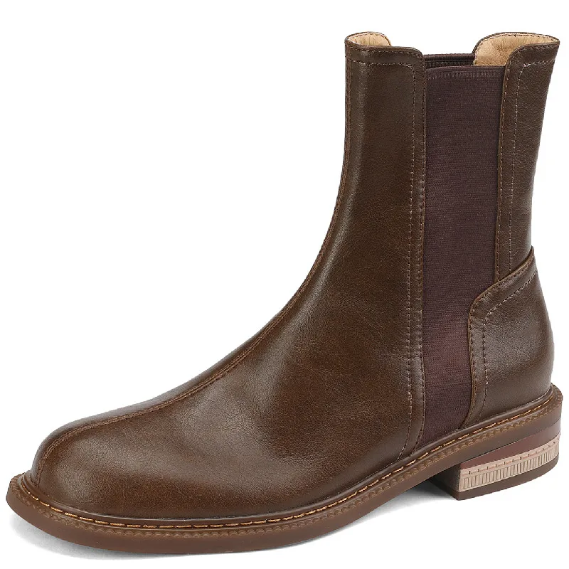 

Женские полусапожки Dilalula из натуральной кожи, рабочие повседневные лаконичные ботильоны на низком каблуке, Осень-зима