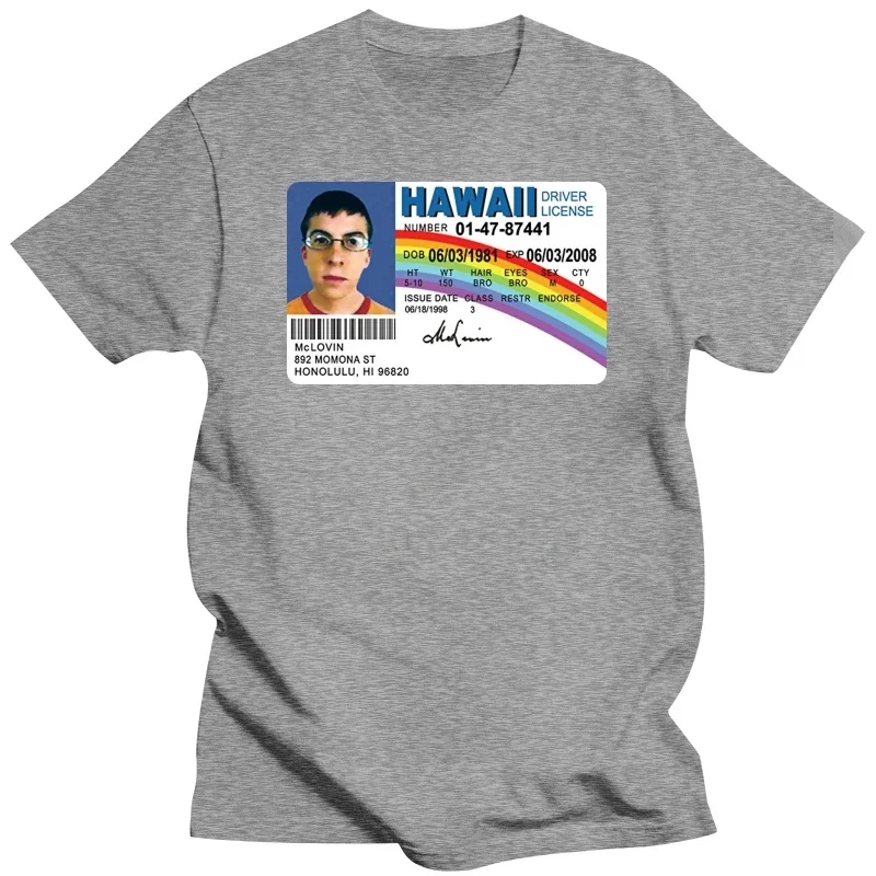 Летняя мужская Футболка Camisa masculina Mclovin с рисунком карты личности супер плохой