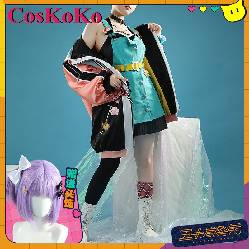 

【Customized】CosKoKo Igarashi Rika Cosplay Anime Vtuber NIJISANJI Costume Sweet Nifty Uniform Halloween Party Role Play Clothing