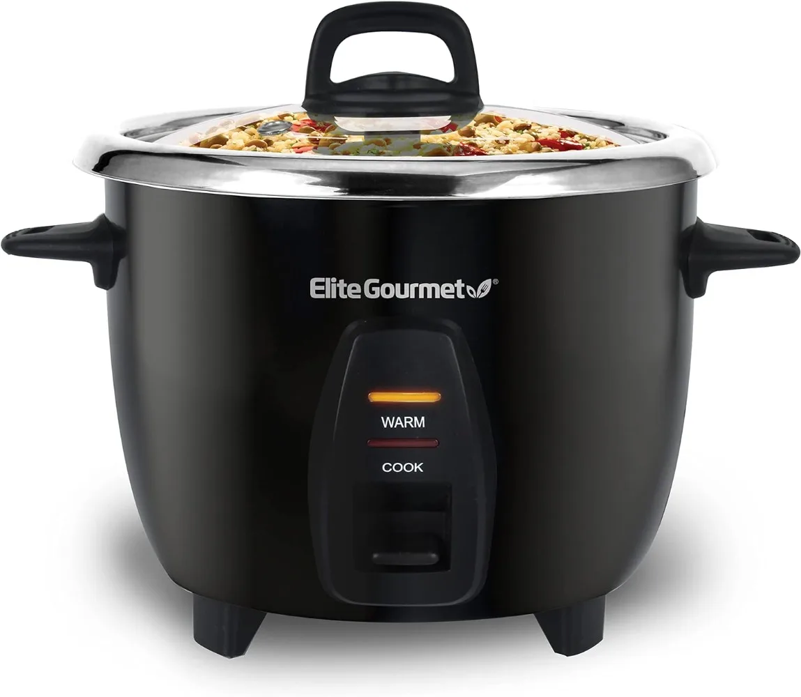 

Elite Gourmet ERC2010B Electric Rice Cooker with Stainless Steel Inner Pot Makes Soups, Stews, Porridge's, Grains and Cereals