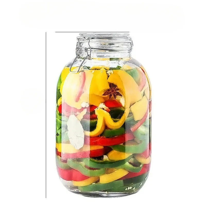 1-галлонная стеклянная банка для кимчи с широким горлышком и герметичной крышкой