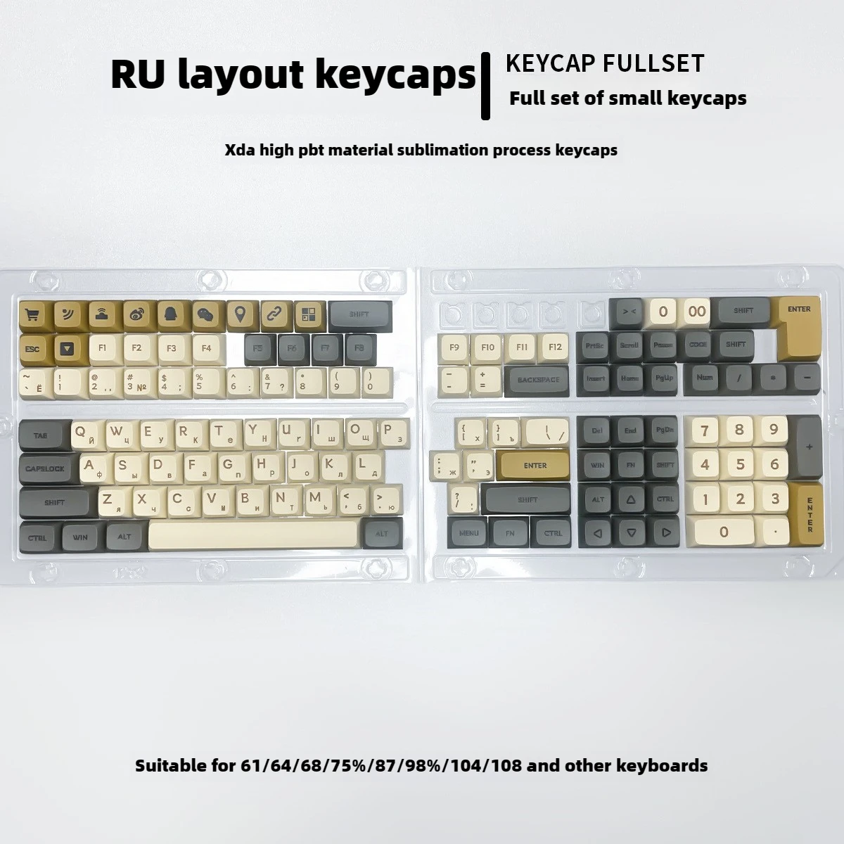 GOODGAO Механические колпачки для клавиатуры русская раскладка PBT сублимация