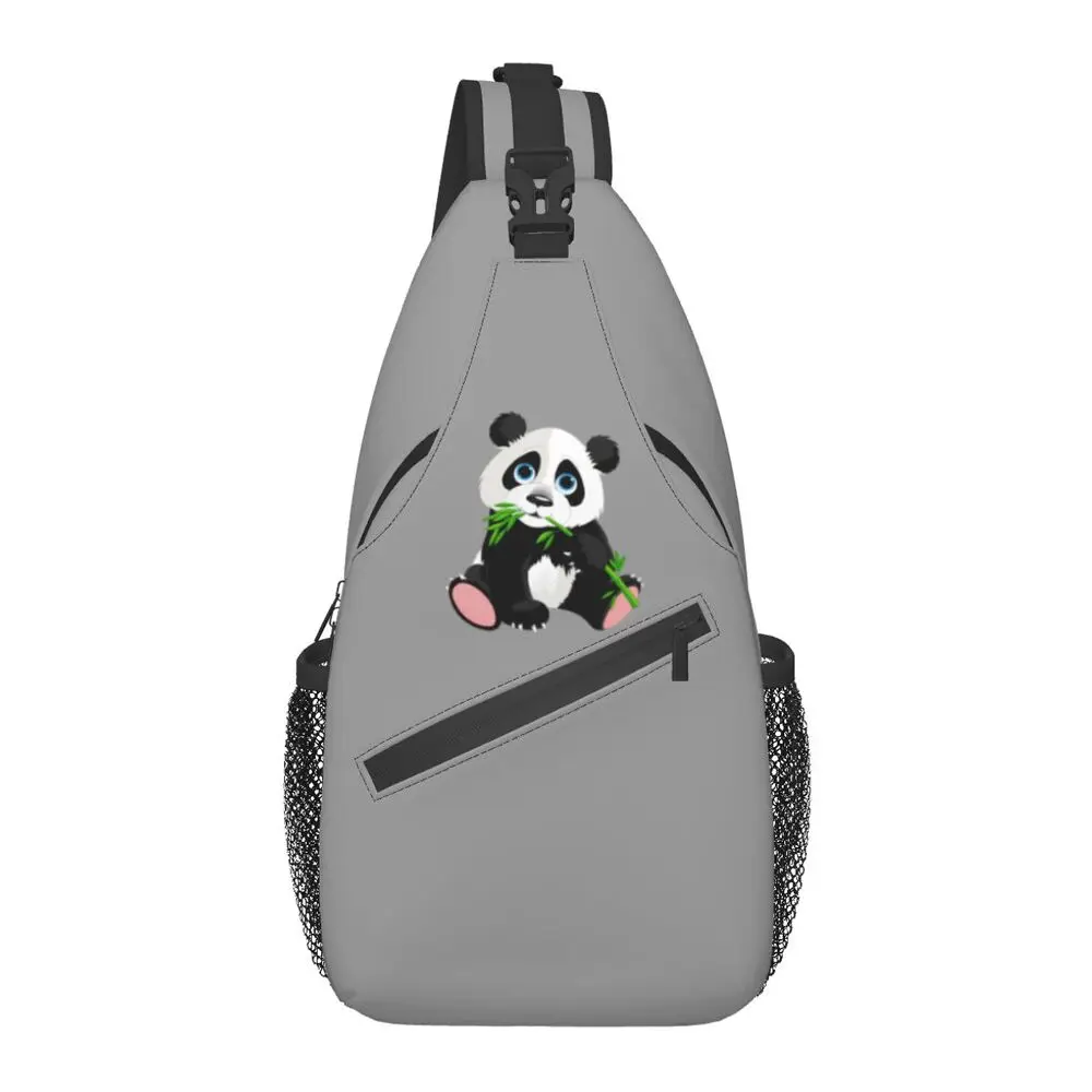 

Customized Panda Eating Bamboo Sling Bags for Men Cool Animal Shoulder Chest Crossbody Backpack Traveling Daypack