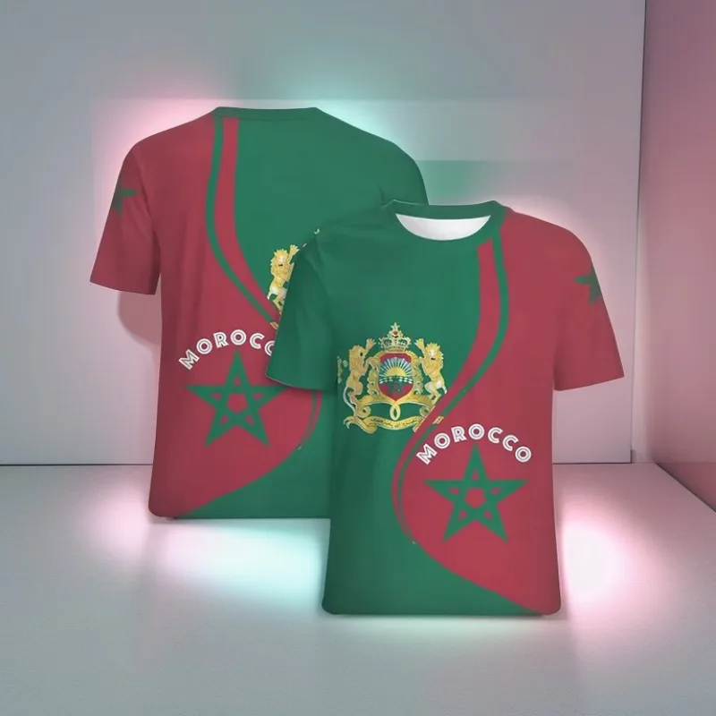 Футболки Марокко с эмблемой марокканского флага и 3D принтом для мужчин женщин