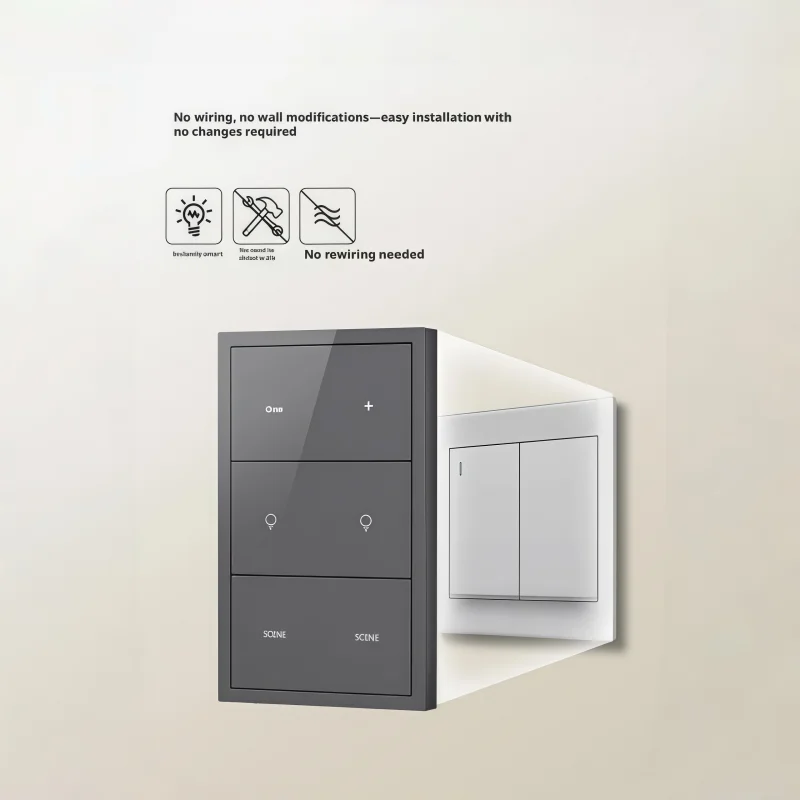 Фото Умный комбинированный выключатель Tuya Zigbee (стандарт США, однопроводная версия) с поддержкой голосового и дистанционного управления, а также сценарных сценариев работы №4