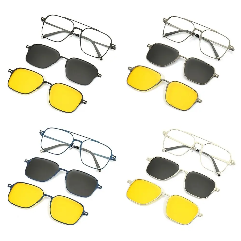 

Новинка 2023 металлические мужские солнцезащитные очки 3 в 1 с магнитным зажимом в оправе трендовые поляризационные солнцезащитные очки для компьютера оптические очки UV400